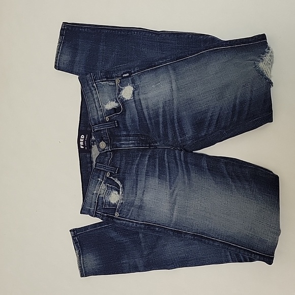 Fred Denim - Fred by Fred Segal perfect skinny blue jeans, destructed women's sz 26